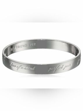 Kate Spade New York Silver Tone Idiom Bangle Bracelet